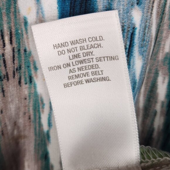 Dress Barn A Line Swing Dress Size 10 Blue Teal Green Sleeveless Maxi Vintage - Picture 7 of 8